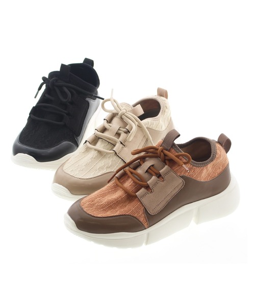 JELLY BEANS（ジェリービーンズ）の「ケーブルニットスニーカー(215-40038)JELLY BEANS(ジェリービーンズ)（スニーカー・レディース・ブラック/ブラウン/アイボリー・S/M/L）」の15枚目の写真