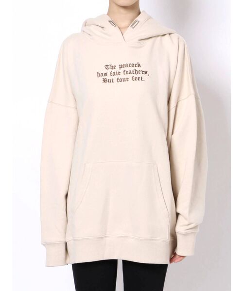 EVRIS（エヴリス）の「レタリングオーバーサイズスウェットフーディ（パーカー・レディース・アイボリー/ブラック/ブルー・FREE）」の10枚目の写真