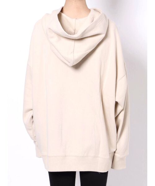 EVRIS（エヴリス）の「レタリングオーバーサイズスウェットフーディ（パーカー・レディース・アイボリー/ブラック/ブルー・FREE）」の12枚目の写真