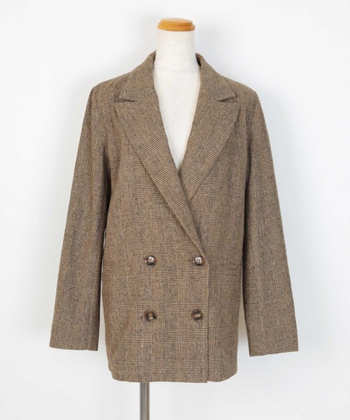 ◎ユナイテッドアローズ　テーラードジャケット　ダブル　グレンチェック　ウール38 UNITED ARROWS（ユナイテッドアローズ）の「UWSC 6ボタン ダブル