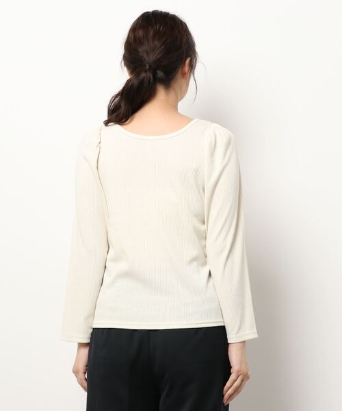 flower（フラワー）の「リングリブロングスリーブ（Tシャツ/カットソー・レディース・ピンク/アイボリー・FREE）」の4枚目の写真