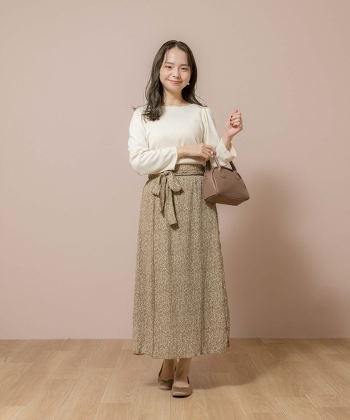 flower（フラワー）の「リングリブロングスリーブ（Tシャツ/カットソー・レディース・ピンク/アイボリー・FREE）」の12枚目の写真