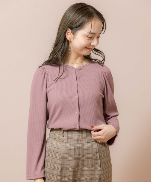 flower（フラワー）の「リングリブロングスリーブ（Tシャツ/カットソー・レディース・ピンク/アイボリー・FREE）」の21枚目の写真