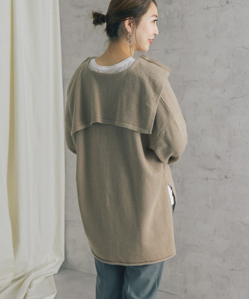URBAN RESEARCH ROSSO（アーバンリサーチロッソ）の「セーラーカラーVネックニットプルオーバー（ニット/セーター・レディース・ベージュ/ブラック・FREE）」の9枚目の写真