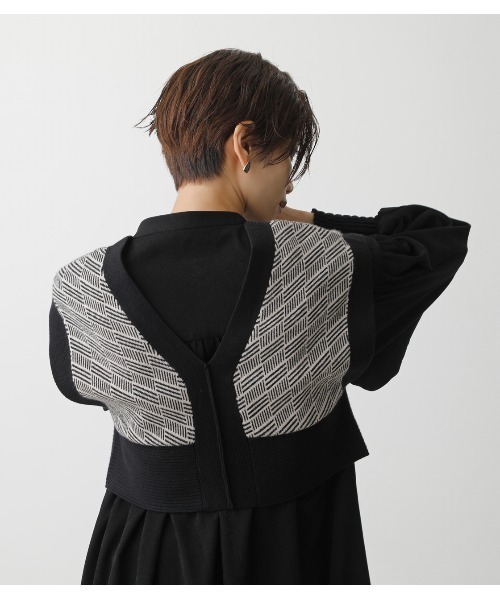 AZUL by moussy(アズールバイマウジー)の「PATTERN COMPACT KNIT VEST/パターンコンパクトニットベスト(タンクトップ・レディース・ブラウン系その他/ブラック系その他・FREE)」の6枚目の写真