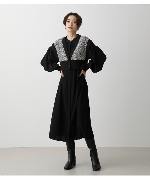 AZUL by moussy(アズールバイマウジー)の「PATTERN COMPACT KNIT VEST/パターンコンパクトニットベスト(タンクトップ・レディース・ブラウン系その他/ブラック系その他・FREE)」の7枚目の写真