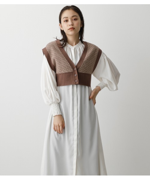 AZUL by moussy(アズールバイマウジー)の「PATTERN COMPACT KNIT VEST/パターンコンパクトニットベスト(タンクトップ・レディース・ブラウン系その他/ブラック系その他・FREE)」の14枚目の写真
