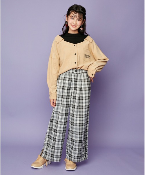 SISTER JENNI(SISTER JENNI)の「ドッキングコーデュロイシャツ(シャツ/ブラウス・キッズ・ベージュ/ラベンダー/カーキ・140cm/150cm/130cm/160cm)」の4枚目の写真