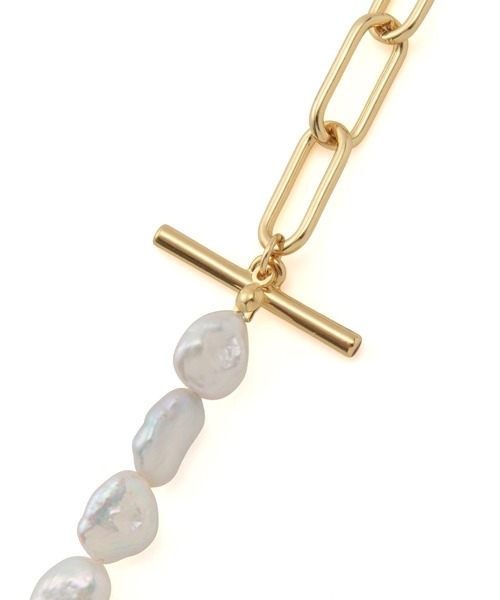 ADAM ET ROPE'（アダムエロペ）の「バロックパールチェーンコンビネックレス（ネックレス・レディース・オフホワイト・FREE）」の6枚目の写真