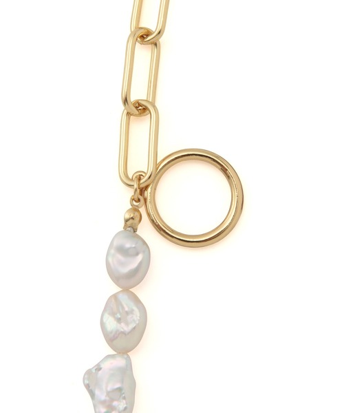 ADAM ET ROPE'（アダムエロペ）の「バロックパールチェーンコンビネックレス（ネックレス・レディース・オフホワイト・FREE）」の5枚目の写真