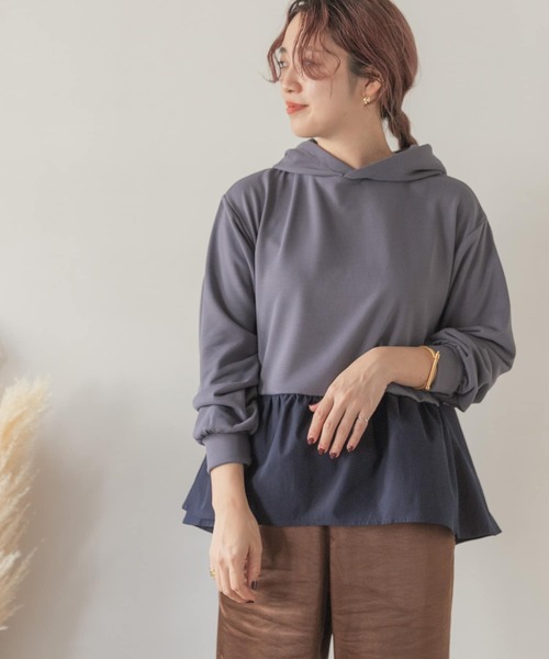 ITEMS URBANRESEARCH(アイテムズ アーバンリサーチ)の「ドッキングフーディー(パーカー・レディース・ベージュ/ブルー/ブラック・FREE)」の14枚目の写真