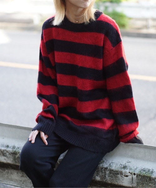 TOWNCRAFT（タウンクラフト）の「TOWNCRAFT / タウンクラフト SHAGGY JACQUARD CREW SWATER（ニット/セーター・メンズ・ベージュ/ネイビー/ブラウン/マルチ/その他1/その他2/ブラウン系その他/ストライプ・MEDIUM/LARGE/SMALL/X-SMALL）」の6枚目の写真