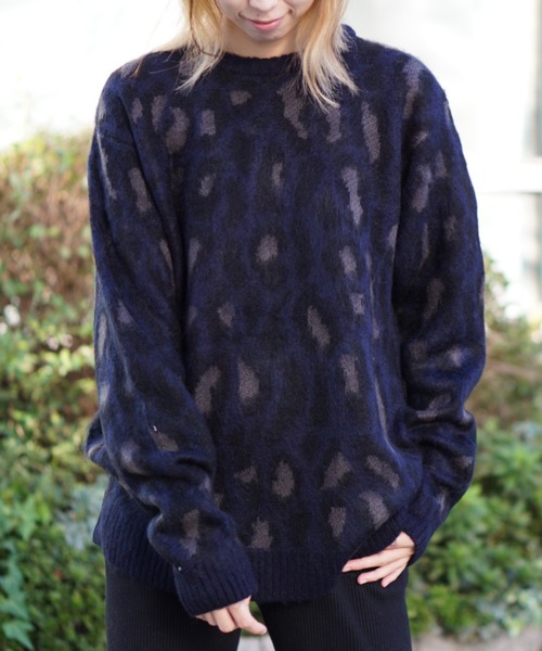 TOWNCRAFT（タウンクラフト）の「TOWNCRAFT / タウンクラフト SHAGGY JACQUARD CREW SWATER（ニット/セーター・メンズ・ベージュ/ネイビー/ブラウン/マルチ/その他1/その他2/ブラウン系その他/ストライプ・MEDIUM/LARGE/SMALL/X-SMALL）」の4枚目の写真