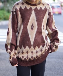 TOWNCRAFT / タウンクラフト SHAGGY JACQUARD CREW SWATER