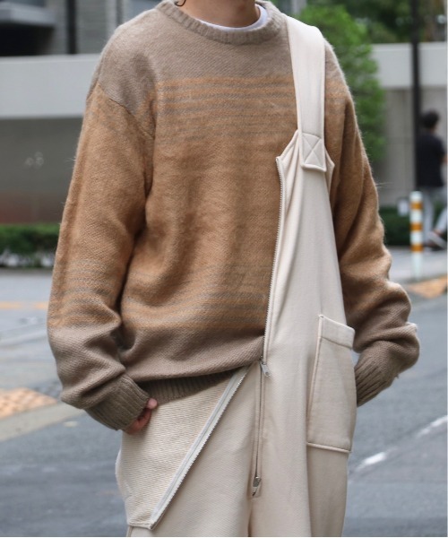 TOWNCRAFT（タウンクラフト）の「TOWNCRAFT / タウンクラフト SHAGGY JACQUARD CREW SWATER（ニット/セーター・メンズ・ベージュ/ネイビー/ブラウン/マルチ/その他1/その他2/ブラウン系その他/ストライプ・MEDIUM/LARGE/SMALL/X-SMALL）」の11枚目の写真