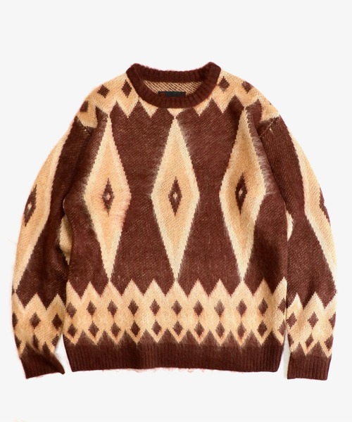 TOWNCRAFT（タウンクラフト）の「TOWNCRAFT / タウンクラフト SHAGGY JACQUARD CREW SWATER（ニット/セーター・メンズ・ベージュ/ネイビー/ブラウン/マルチ/その他1/その他2/ブラウン系その他/ストライプ・MEDIUM/LARGE/SMALL/X-SMALL）」の15枚目の写真