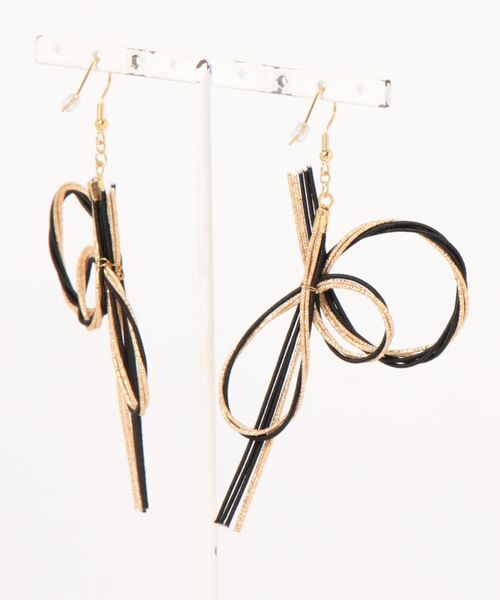 カヤ（カヤ）の「【カヤ】水引結び輪重ねピアス（ピアス（両耳用）・レディース・ブラウン/ブルー/スミクロ・FREE）」の4枚目の写真