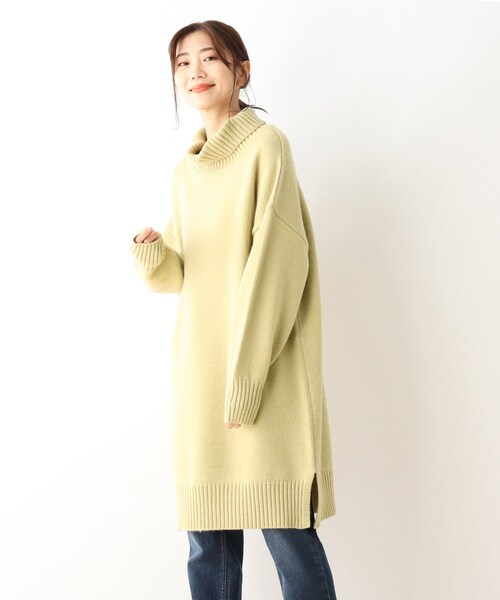 SHOO・LA・RUE（シューラルー）の「◆バルキーもちもちタートルネックワンピース（ワンピース・レディース・ライトブルー/レモンイエロー/アイボリー系2/ブラック・00）」の4枚目の写真