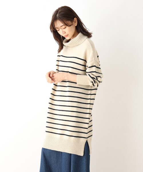 SHOO・LA・RUE（シューラルー）の「◆バルキーもちもちタートルネックワンピース（ワンピース・レディース・ライトブルー/レモンイエロー/アイボリー系2/ブラック・00）」の8枚目の写真