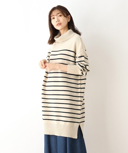 SHOO・LA・RUE（シューラルー）の「◆バルキーもちもちタートルネックワンピース（ワンピース・レディース・ライトブルー/レモンイエロー/アイボリー系2/ブラック・00）」の9枚目の写真