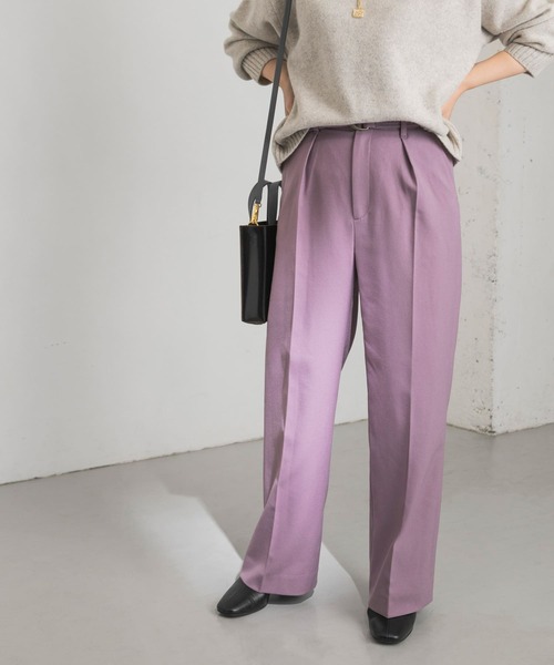 URBAN RESEARCH（アーバンリサーチ）の「ベルト付きタックパンツ（その他パンツ・レディース・ネイビー/ベージュ系その他/パープル系その他・38/36/34）」の9枚目の写真