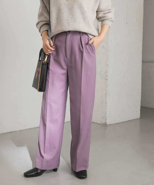 URBAN RESEARCH（アーバンリサーチ）の「ベルト付きタックパンツ（その他パンツ・レディース・ネイビー/ベージュ系その他/パープル系その他・38/36/34）」の18枚目の写真