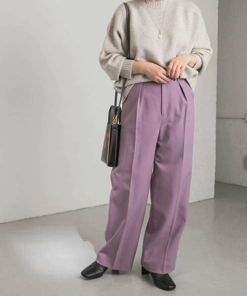 URBAN RESEARCH（アーバンリサーチ）の「ベルト付きタックパンツ（その他パンツ・レディース・ネイビー/ベージュ系その他/パープル系その他・38/36/34）」の15枚目の写真