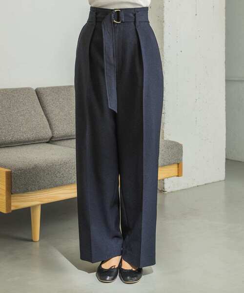 URBAN RESEARCH（アーバンリサーチ）の「ベルト付きタックパンツ（その他パンツ・レディース・ネイビー/ベージュ系その他/パープル系その他・38/36/34）」の22枚目の写真