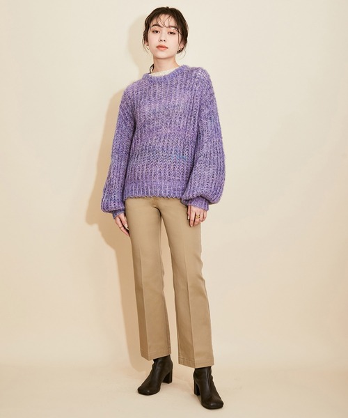 MADEMOISELLE ROPE'(マドモアゼル ロペ)の「<春まで使える>【Dickies for MADEMOISELLE】ハイウエストフレアパンツ(その他パンツ・レディース・ブラック/ベージュ/グリーン系その他・38/36/34)」の5枚目の写真