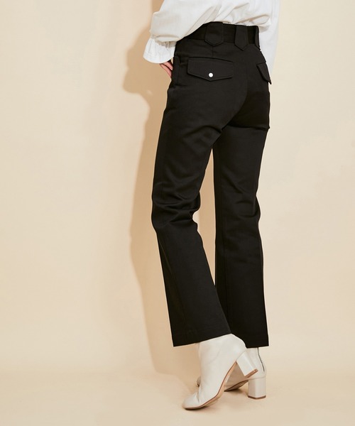 MADEMOISELLE ROPE'(マドモアゼル ロペ)の「<春まで使える>【Dickies for MADEMOISELLE】ハイウエストフレアパンツ(その他パンツ・レディース・ブラック/ベージュ/グリーン系その他・38/36/34)」の10枚目の写真