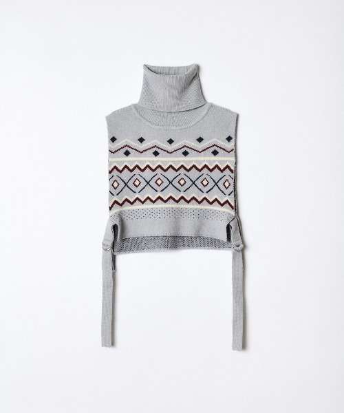 REDYAZEL(レディアゼル)の「オリジナルジャガードニットベスト(ニット/セーター・レディース・ネイビー/グレー・FREE)」の6枚目の写真