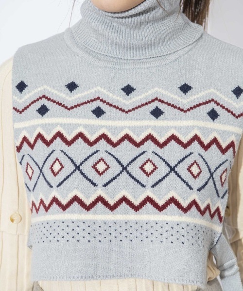 REDYAZEL(レディアゼル)の「オリジナルジャガードニットベスト(ニット/セーター・レディース・ネイビー/グレー・FREE)」の13枚目の写真