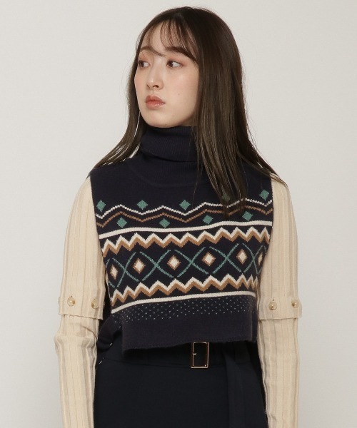 REDYAZEL(レディアゼル)の「オリジナルジャガードニットベスト(ニット/セーター・レディース・ネイビー/グレー・FREE)」の20枚目の写真