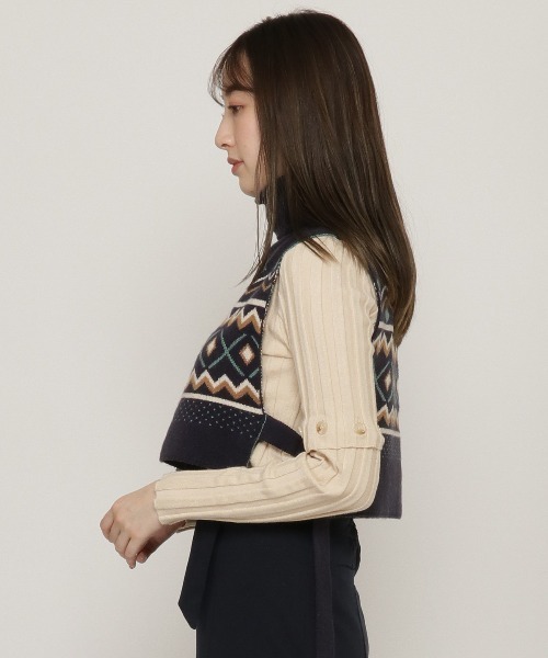 REDYAZEL(レディアゼル)の「オリジナルジャガードニットベスト(ニット/セーター・レディース・ネイビー/グレー・FREE)」の19枚目の写真