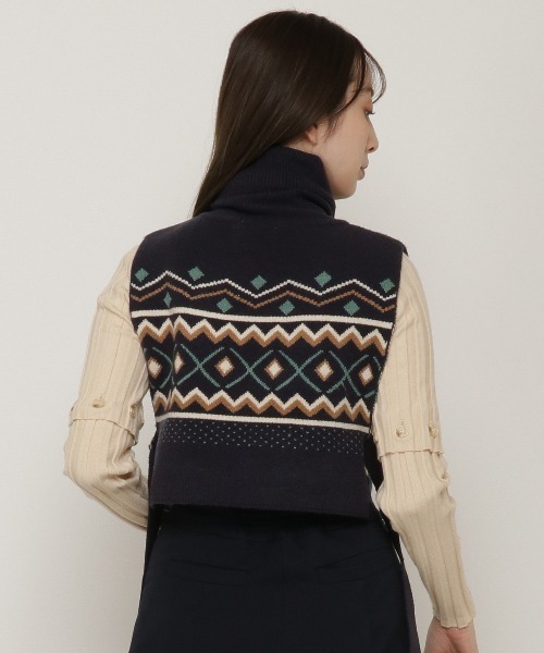 REDYAZEL(レディアゼル)の「オリジナルジャガードニットベスト(ニット/セーター・レディース・ネイビー/グレー・FREE)」の18枚目の写真