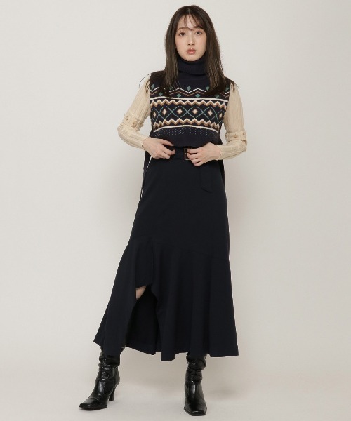 REDYAZEL(レディアゼル)の「オリジナルジャガードニットベスト(ニット/セーター・レディース・ネイビー/グレー・FREE)」の17枚目の写真