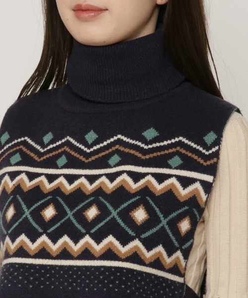 REDYAZEL(レディアゼル)の「オリジナルジャガードニットベスト(ニット/セーター・レディース・ネイビー/グレー・FREE)」の16枚目の写真