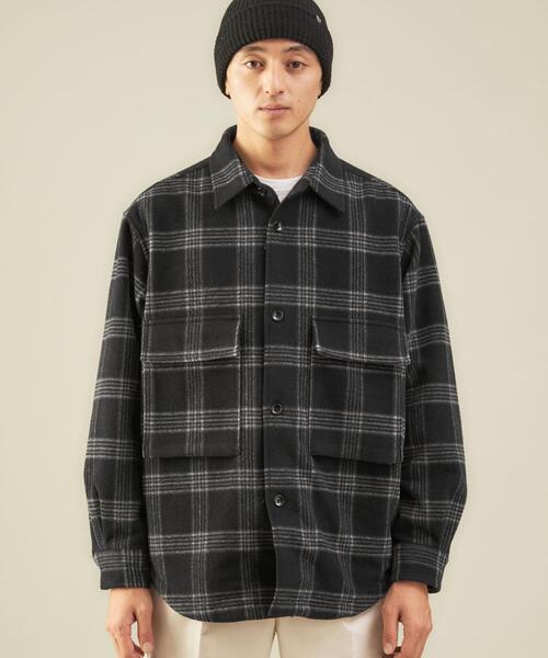 green label relaxing（グリーンレーベルリラクシング）の「TWモッサーチェック CPOジャケット（ミリタリージャケット・メンズ・ブラック・L/S/M）」の9枚目の写真