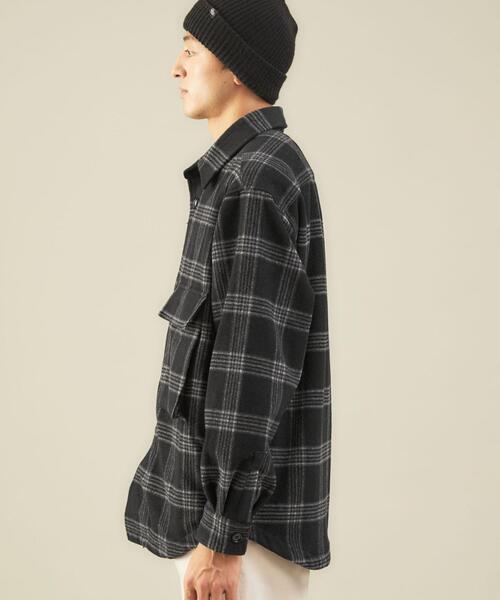 green label relaxing（グリーンレーベルリラクシング）の「TWモッサーチェック CPOジャケット（ミリタリージャケット・メンズ・ブラック・L/S/M）」の10枚目の写真