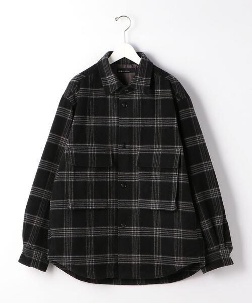 green label relaxing（グリーンレーベルリラクシング）の「TWモッサーチェック CPOジャケット（ミリタリージャケット・メンズ・ブラック・L/S/M）」の7枚目の写真