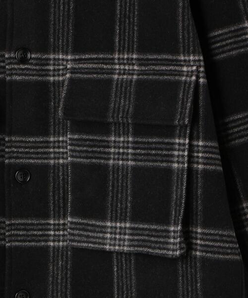 green label relaxing（グリーンレーベルリラクシング）の「TWモッサーチェック CPOジャケット（ミリタリージャケット・メンズ・ブラック・L/S/M）」の12枚目の写真
