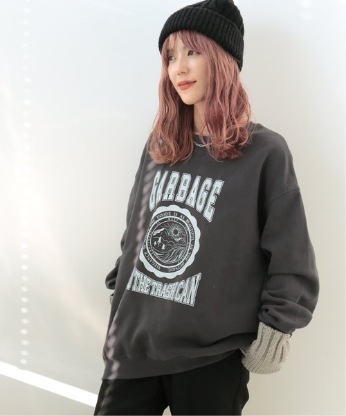 Simplicite（サンプリシテ）の「エンブレムカレッジプリントプルオーバー（Tシャツ/カットソー・レディース・ブラック/ライトグレー・FREE）」の18枚目の写真