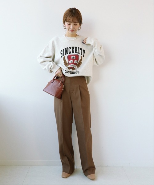 Simplicite（サンプリシテ）の「エンブレムカレッジプリントプルオーバー（Tシャツ/カットソー・レディース・ブラック/ライトグレー・FREE）」の3枚目の写真