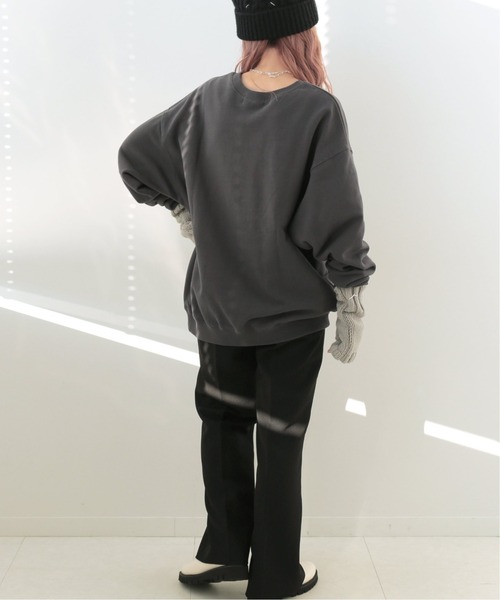 Simplicite（サンプリシテ）の「エンブレムカレッジプリントプルオーバー（Tシャツ/カットソー・レディース・ブラック/ライトグレー・FREE）」の9枚目の写真