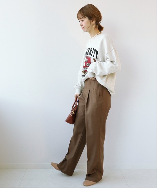 Simplicite（サンプリシテ）の「エンブレムカレッジプリントプルオーバー（Tシャツ/カットソー・レディース・ブラック/ライトグレー・FREE）」の12枚目の写真