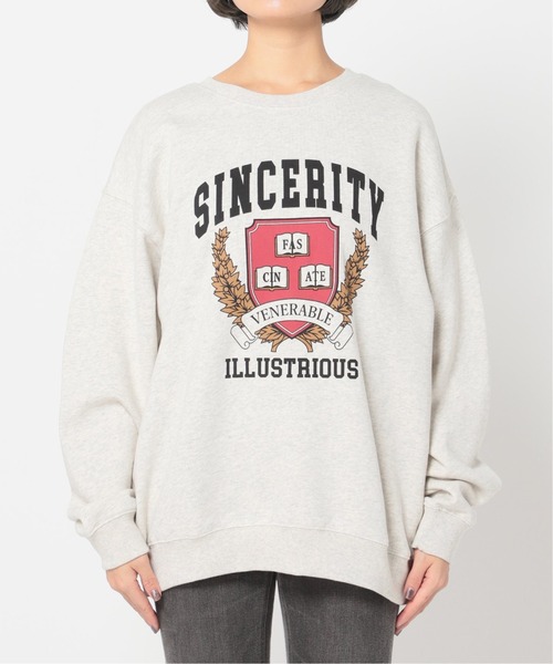 Simplicite（サンプリシテ）の「エンブレムカレッジプリントプルオーバー（Tシャツ/カットソー・レディース・ブラック/ライトグレー・FREE）」の10枚目の写真