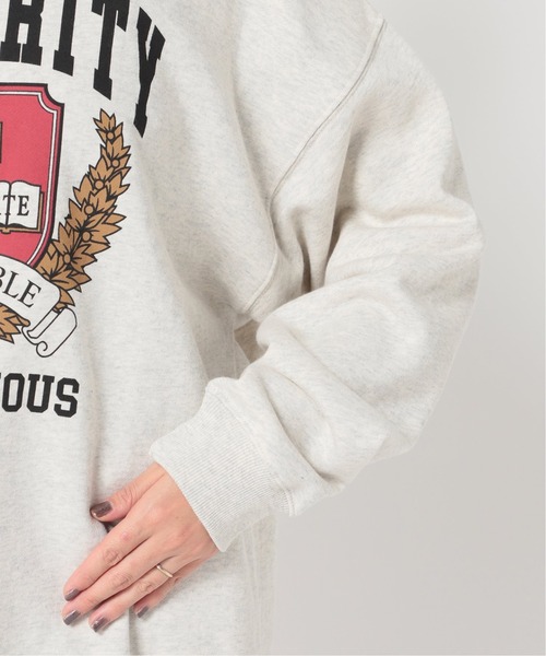 Simplicite（サンプリシテ）の「エンブレムカレッジプリントプルオーバー（Tシャツ/カットソー・レディース・ブラック/ライトグレー・FREE）」の20枚目の写真