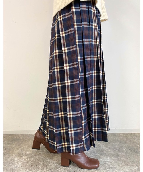 MLI'A（エムリア）の「チェック柄プリーツスカート（スカート・レディース・イエロー/ネイビー/ブラウン・FREE）」の21枚目の写真