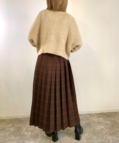 MLI'A（エムリア）の「チェック柄プリーツスカート（スカート・レディース・イエロー/ネイビー/ブラウン・FREE）」の10枚目の写真