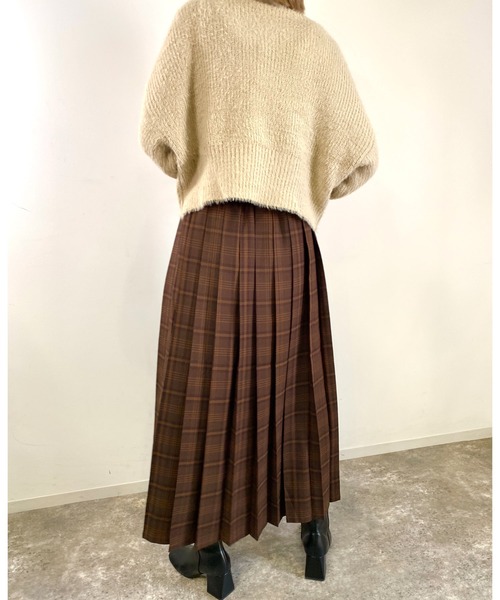 MLI'A（エムリア）の「チェック柄プリーツスカート（スカート・レディース・イエロー/ネイビー/ブラウン・FREE）」の11枚目の写真